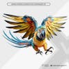 Macaw carinde escaping 3d element for transparent png composition