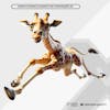 Giraffe running away 3d element for transparent png composition