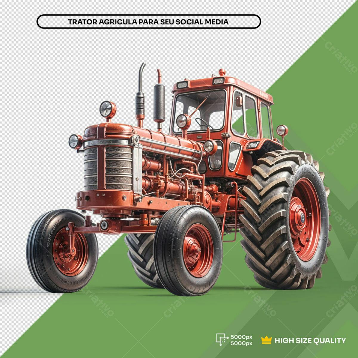 PSD Trator Agrícola para Social Media Editável