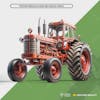 Red agricultural tractor 3d graphic element for composition