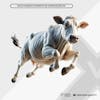 Cow running away 3d element for transparent png composition