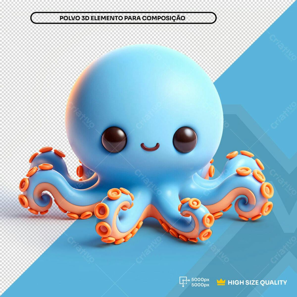 Elemento 3D Polvo Cartoon PSD Editável
