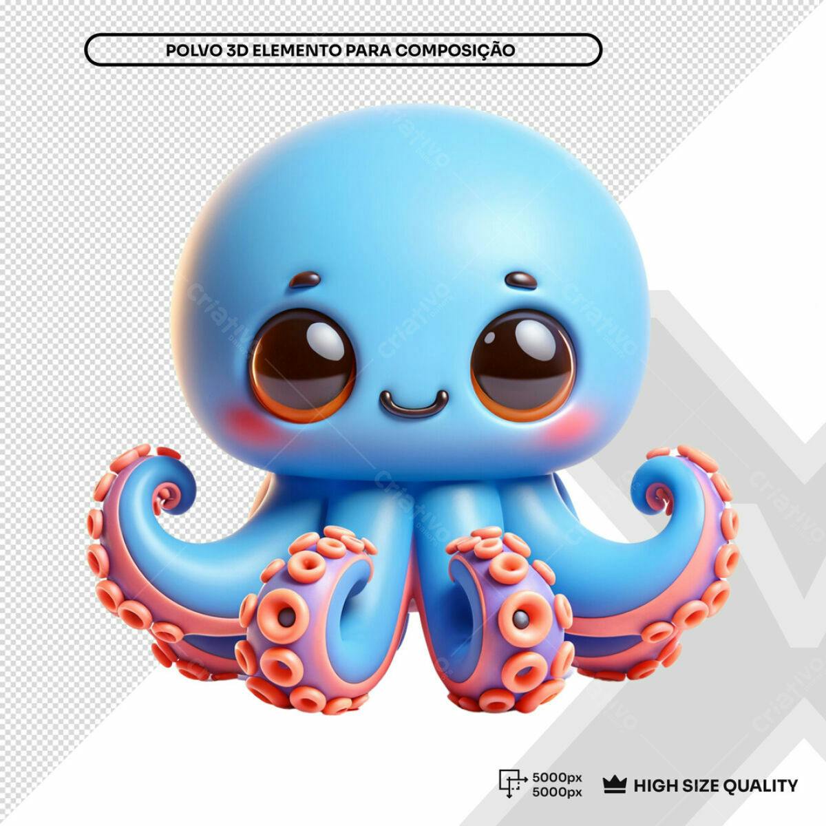 Elemento 3D Polvo Cartoon PSD Editável