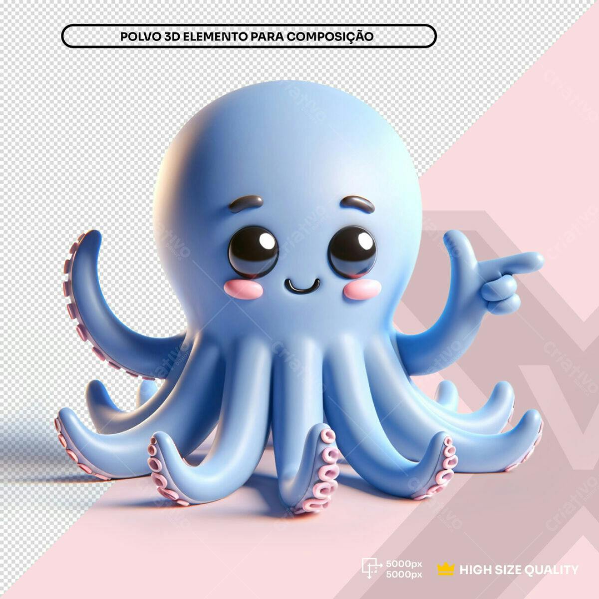 Elemento 3D Polvo Azul PSD Editável