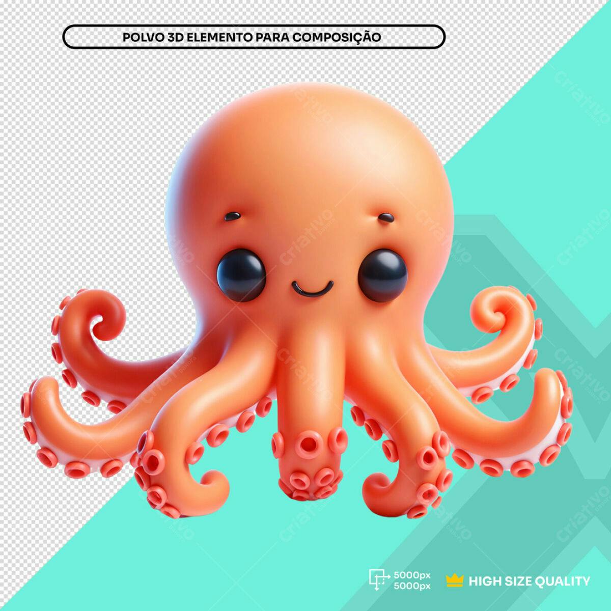 Elemento 3D Polvo Cartoon PSD Editável