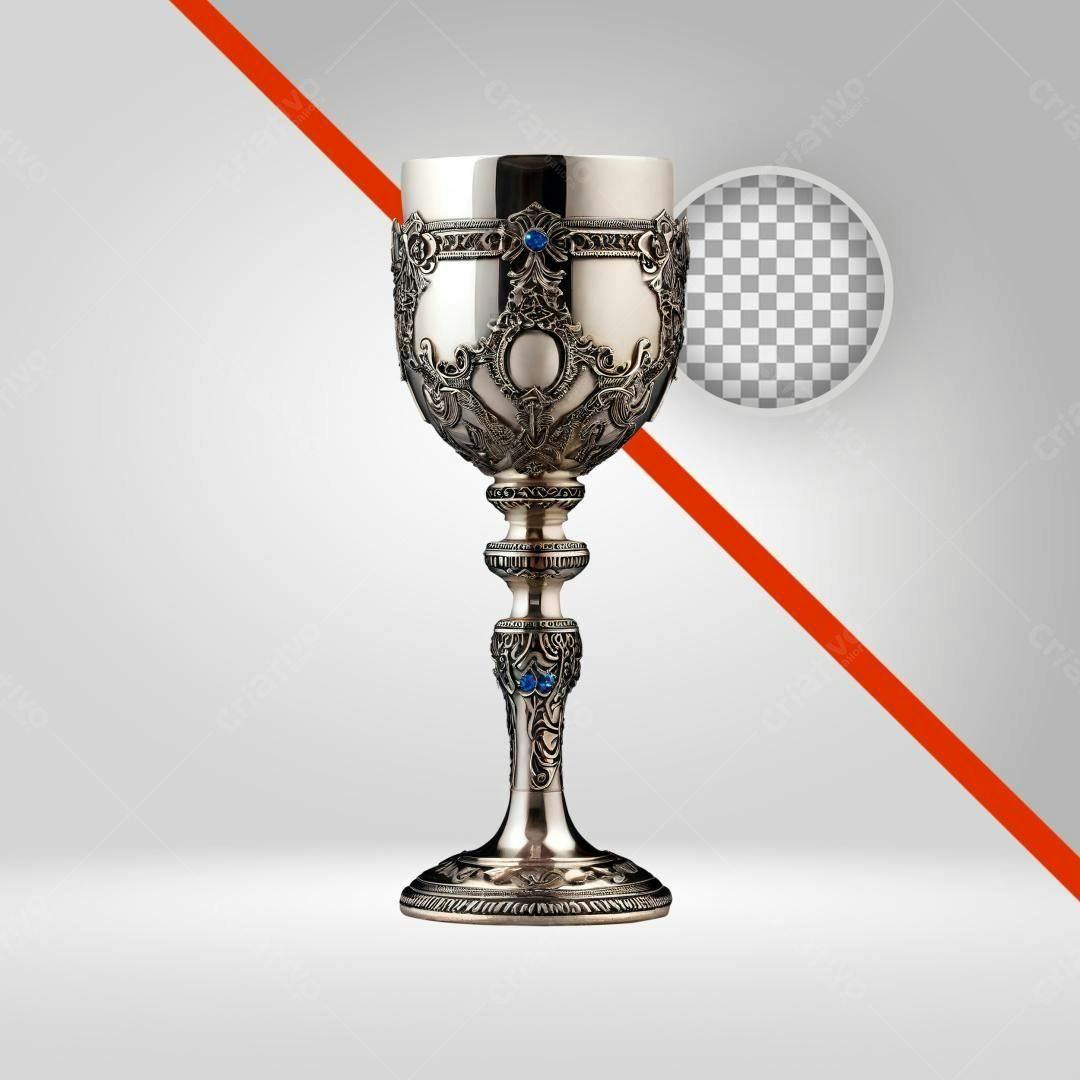 Icone Gótico Cálice Prata PNG com fundo transparente