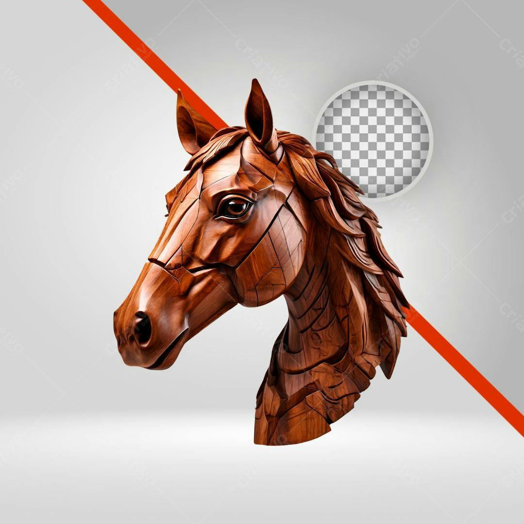 Icone Cavalo Marrom Madeira PNG com fundo transparente