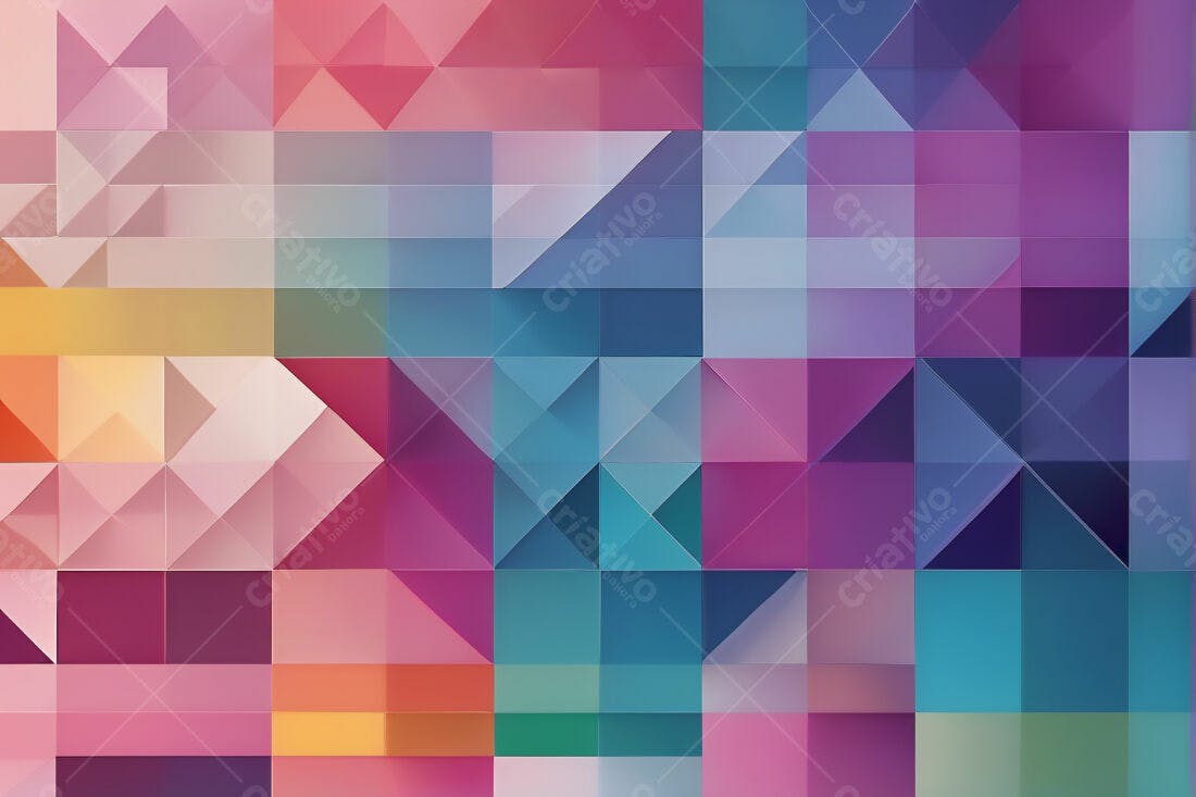 Mosaico abstrato tons pastel e azuis