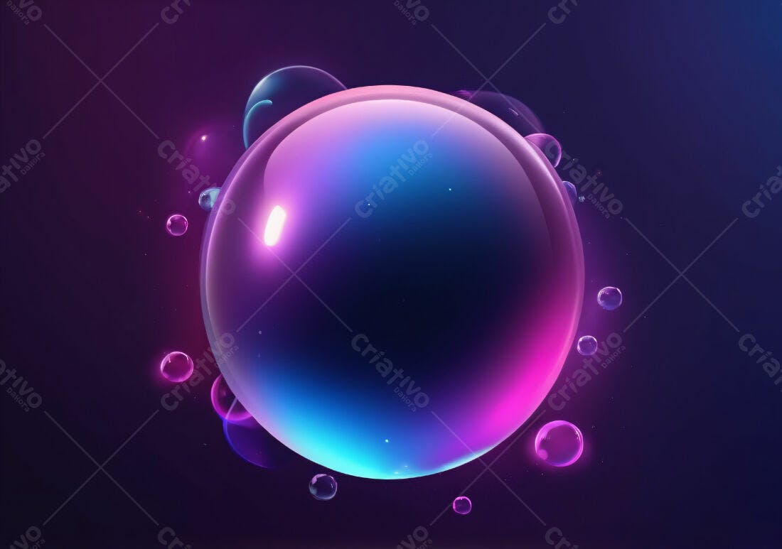 Bolhas Neon Rosa e Azul Escuro