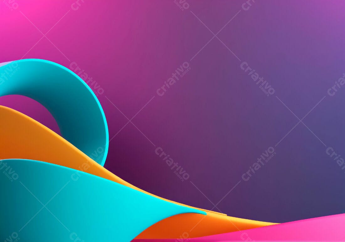 Abstrato turquesa laranja e rosa