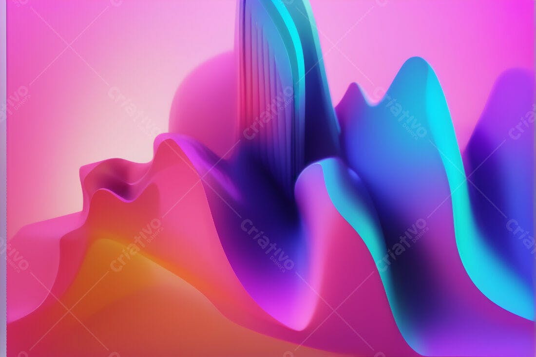 Formas Abstrato Fluidas Rosa e Azul