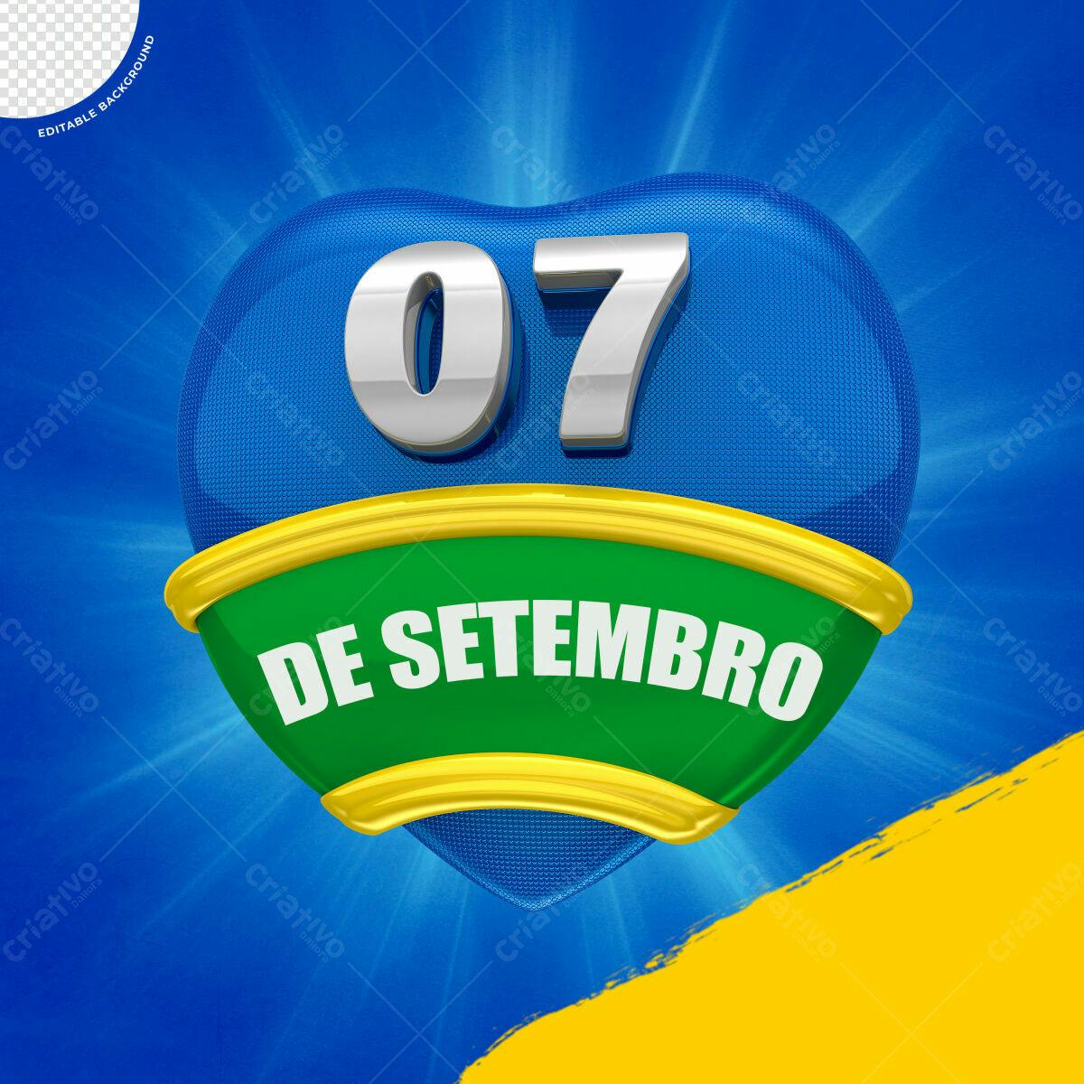 PSD para Dia da Independência do Brasil 07 de Setembro Editável
