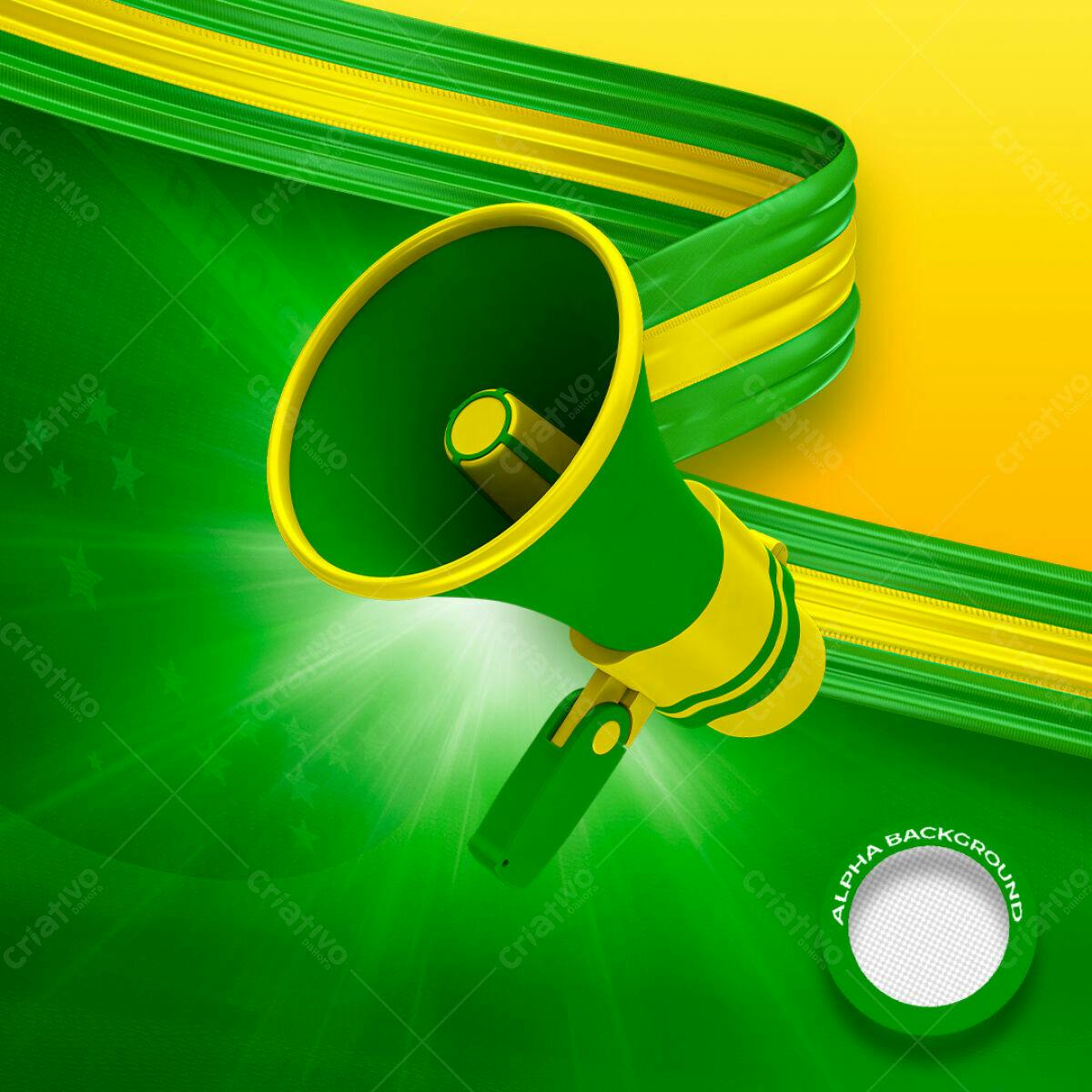 Flyer para Anúncio Verde e Amarelo PSD Editável