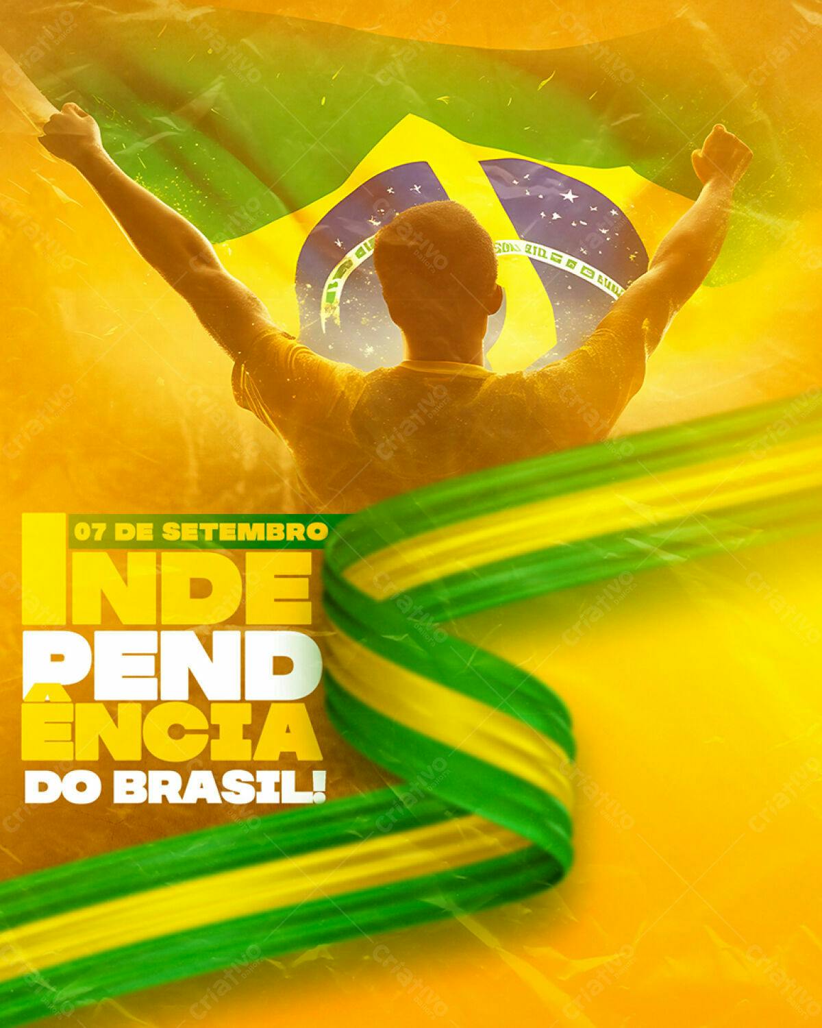 Flyer para o Dia da Independência do Brasil PSD Editável