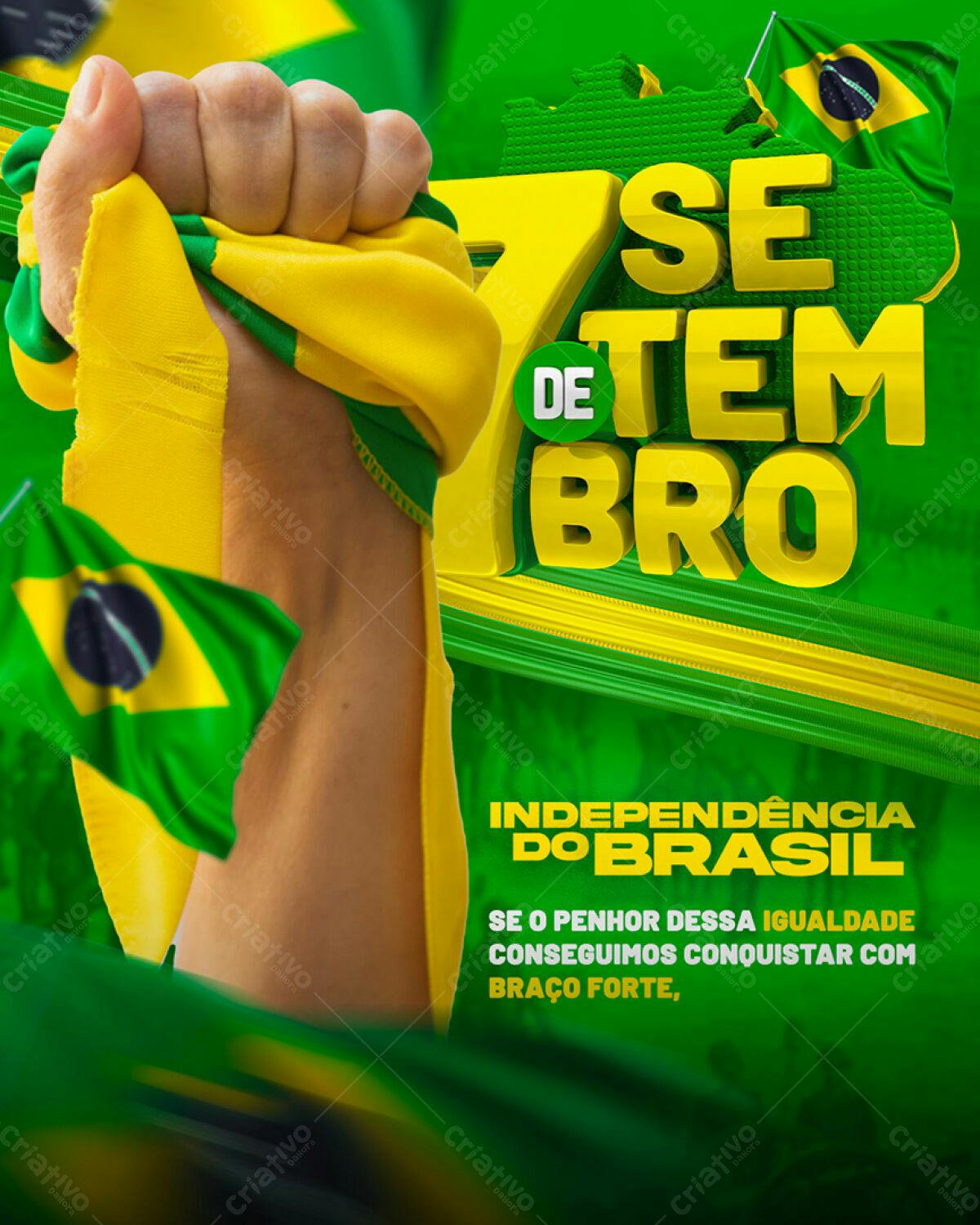 Flyer 7 de Setembro Independência do Brasil PSD Editável