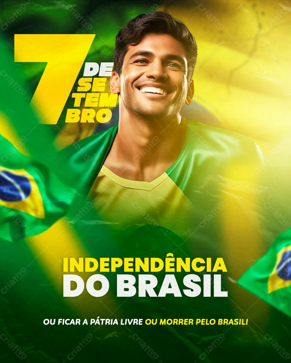 Flyer 7 de Setembro Independência do Brasil PSD Editável