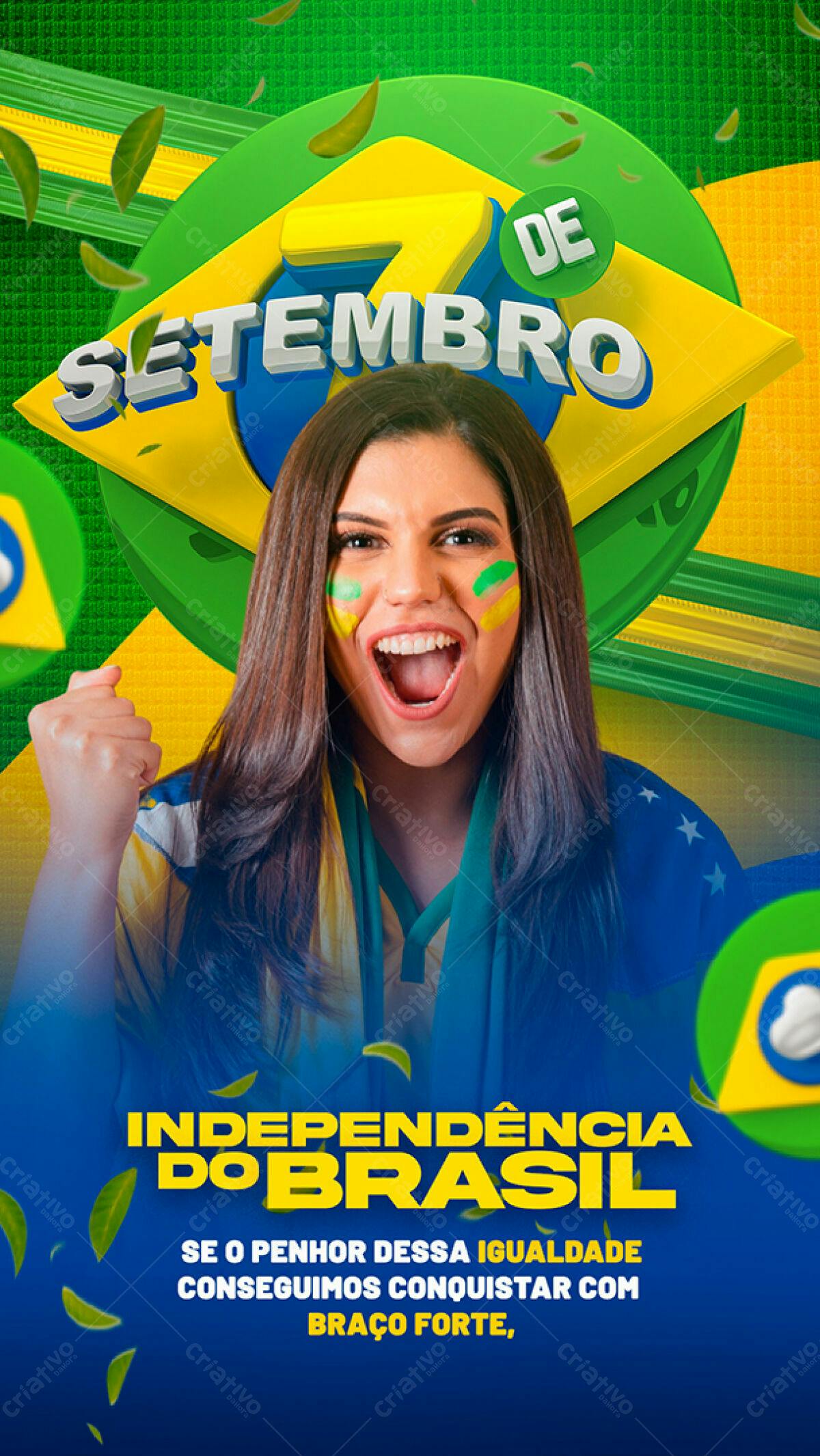 Flyer 7 de Setembro Independência do Brasil PSD Editável