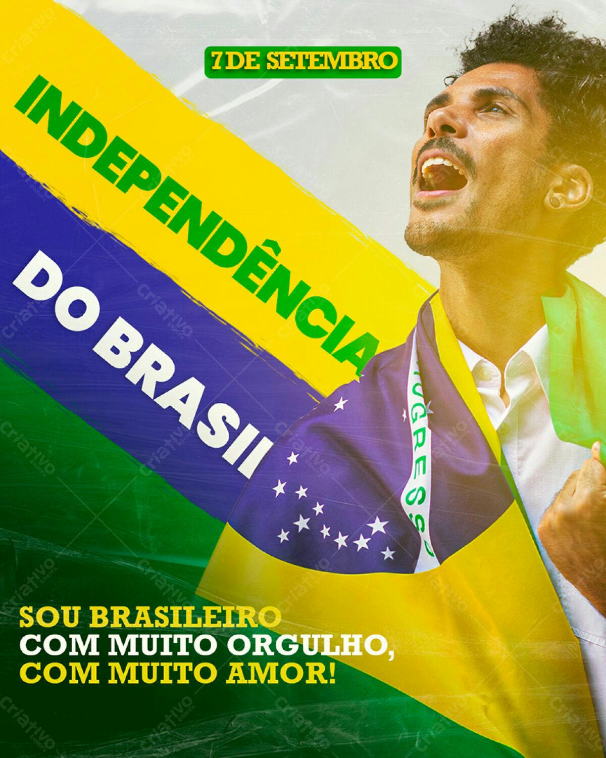 Flyer 7 de Setembro Independência do Brasil PSD Editável