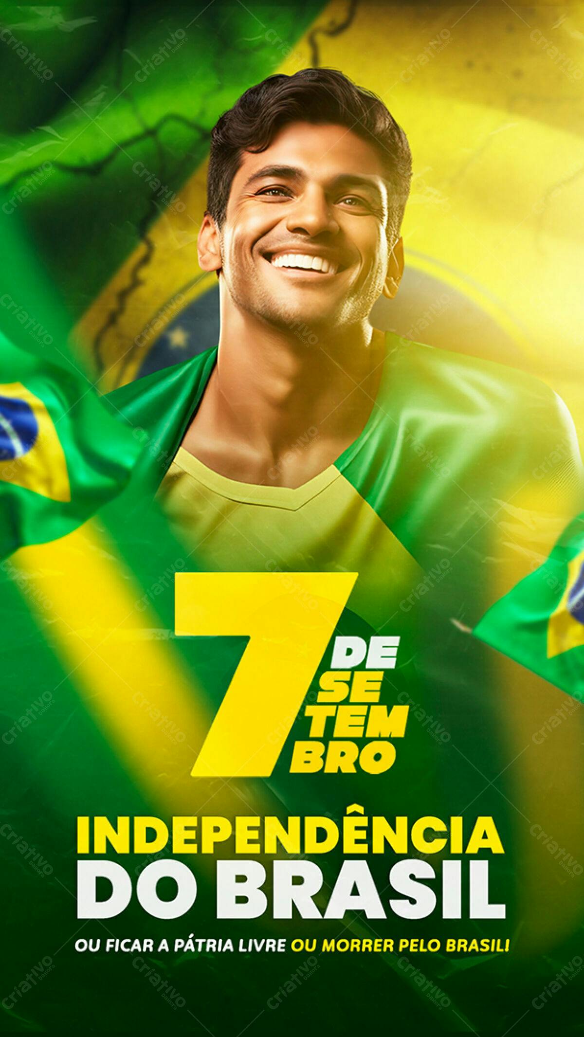 Flyer para o Dia da Independência do Brasil PSD Editável