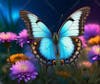 Colorful butterflies, garden, flowers