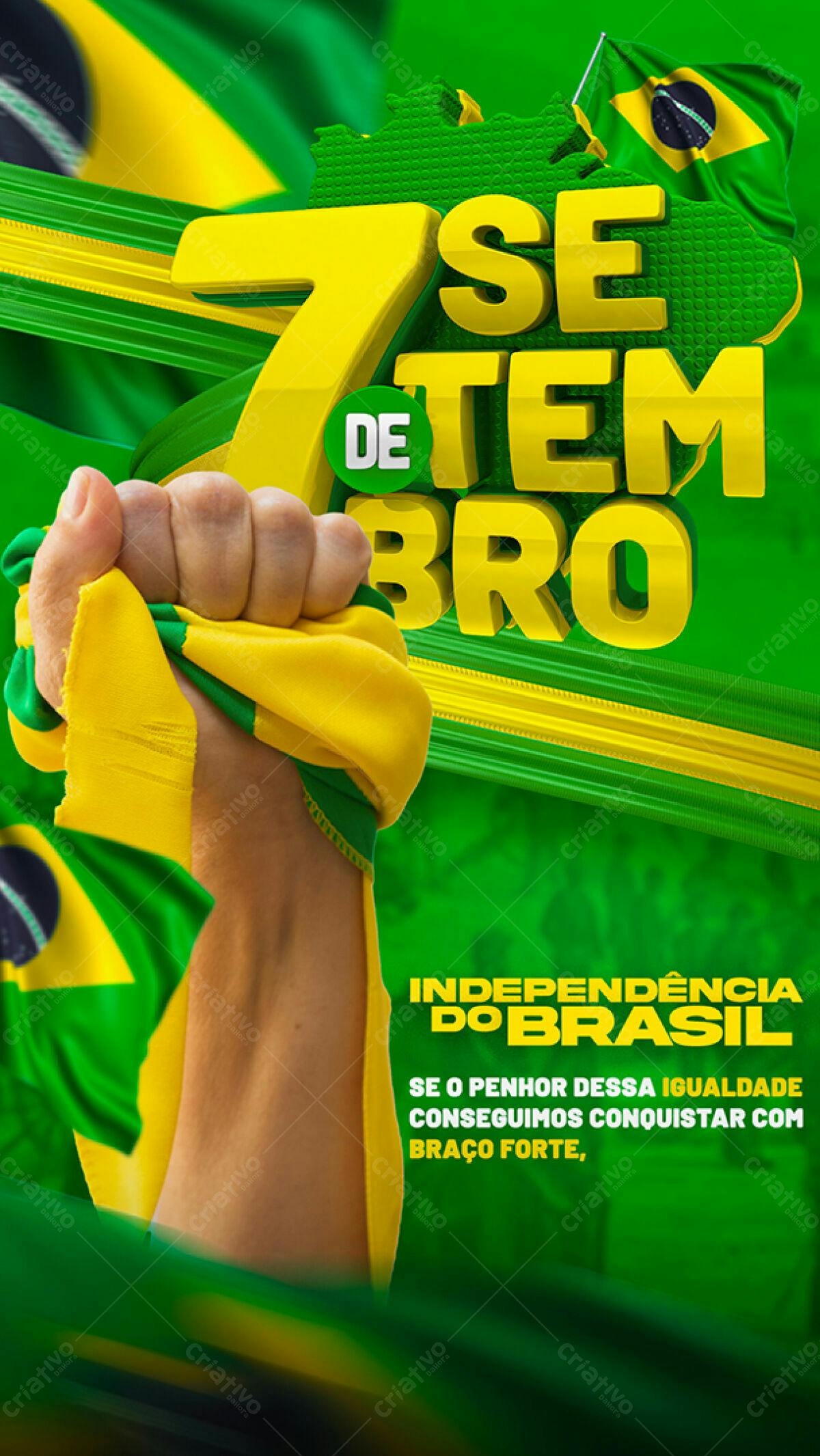 Flyer 7 de Setembro Independência do Brasil PSD Editável