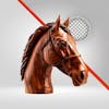 Wooden horse 3d, png element for rodeo, horseback riding