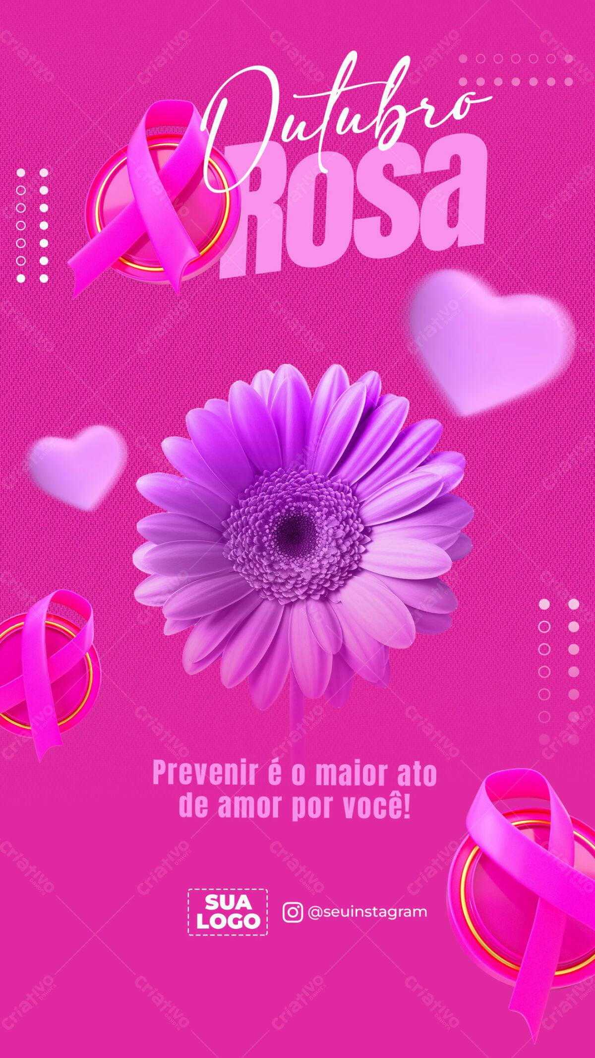 Flyer Outubro Rosa PSD Editável