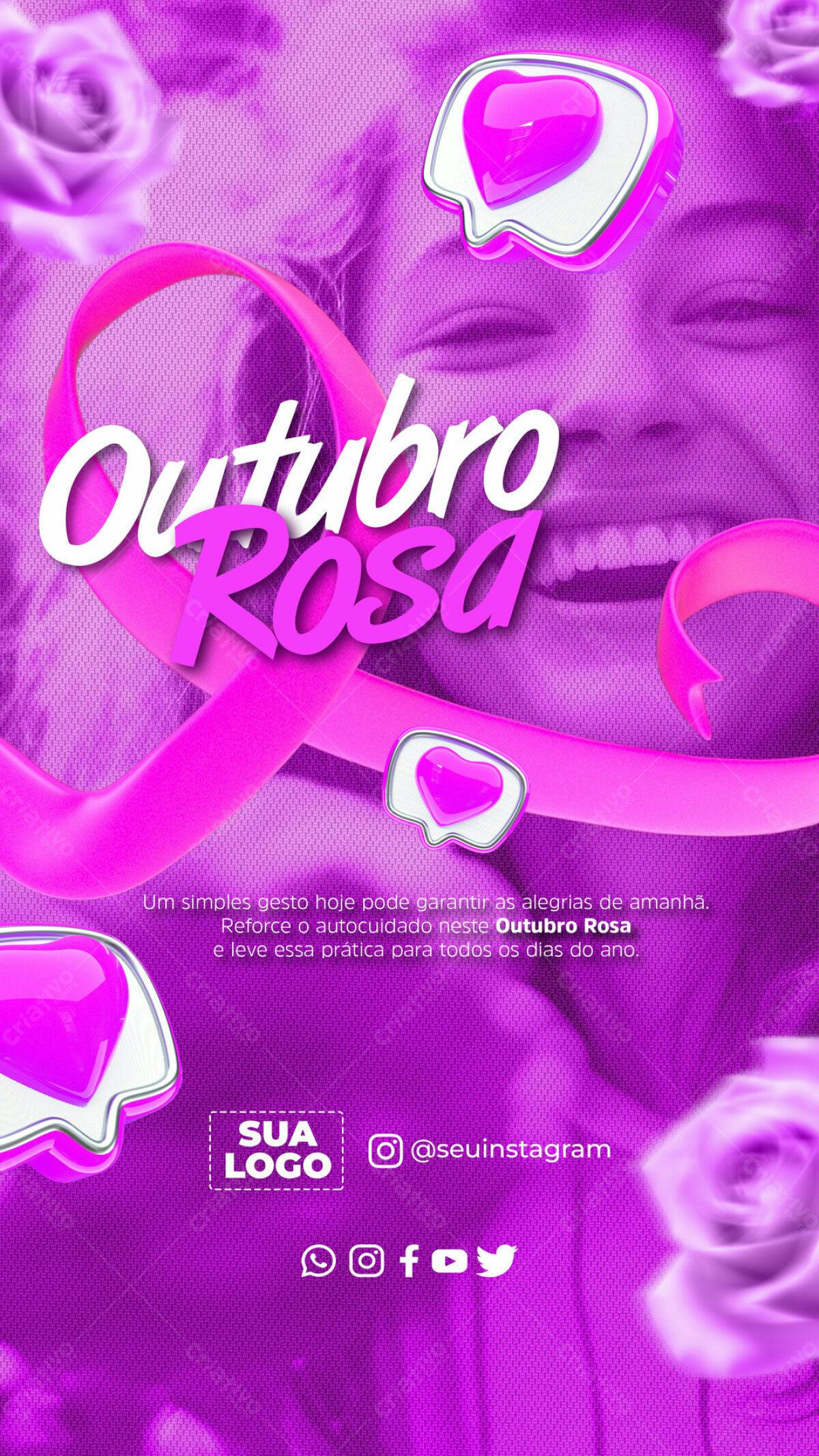Flyer Outubro Rosa PSD Editável