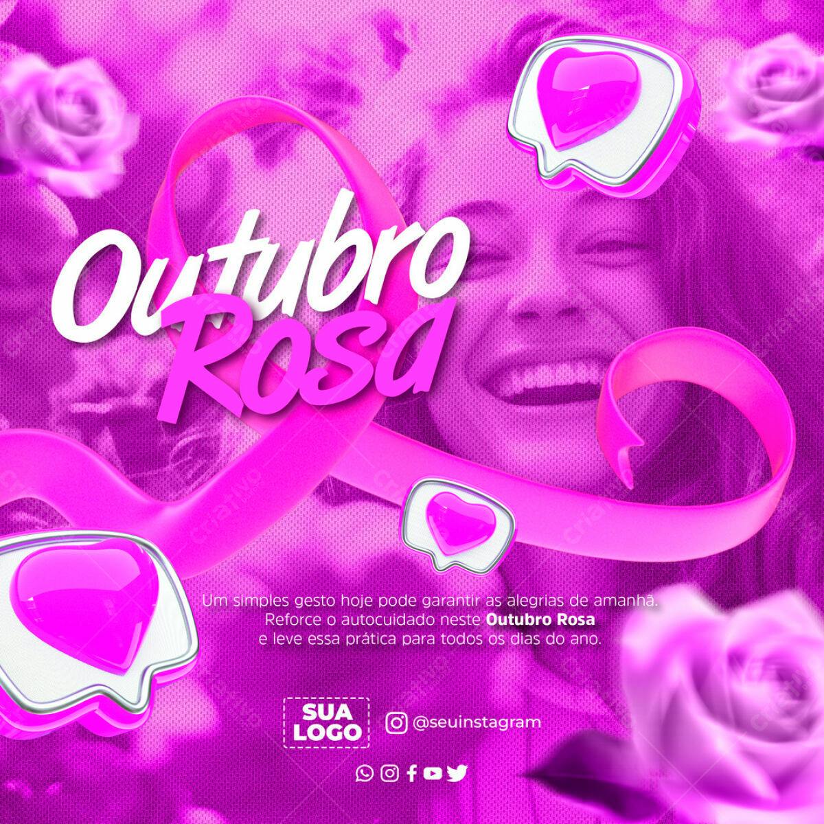 Postagem Outubro Rosa PSD Editável