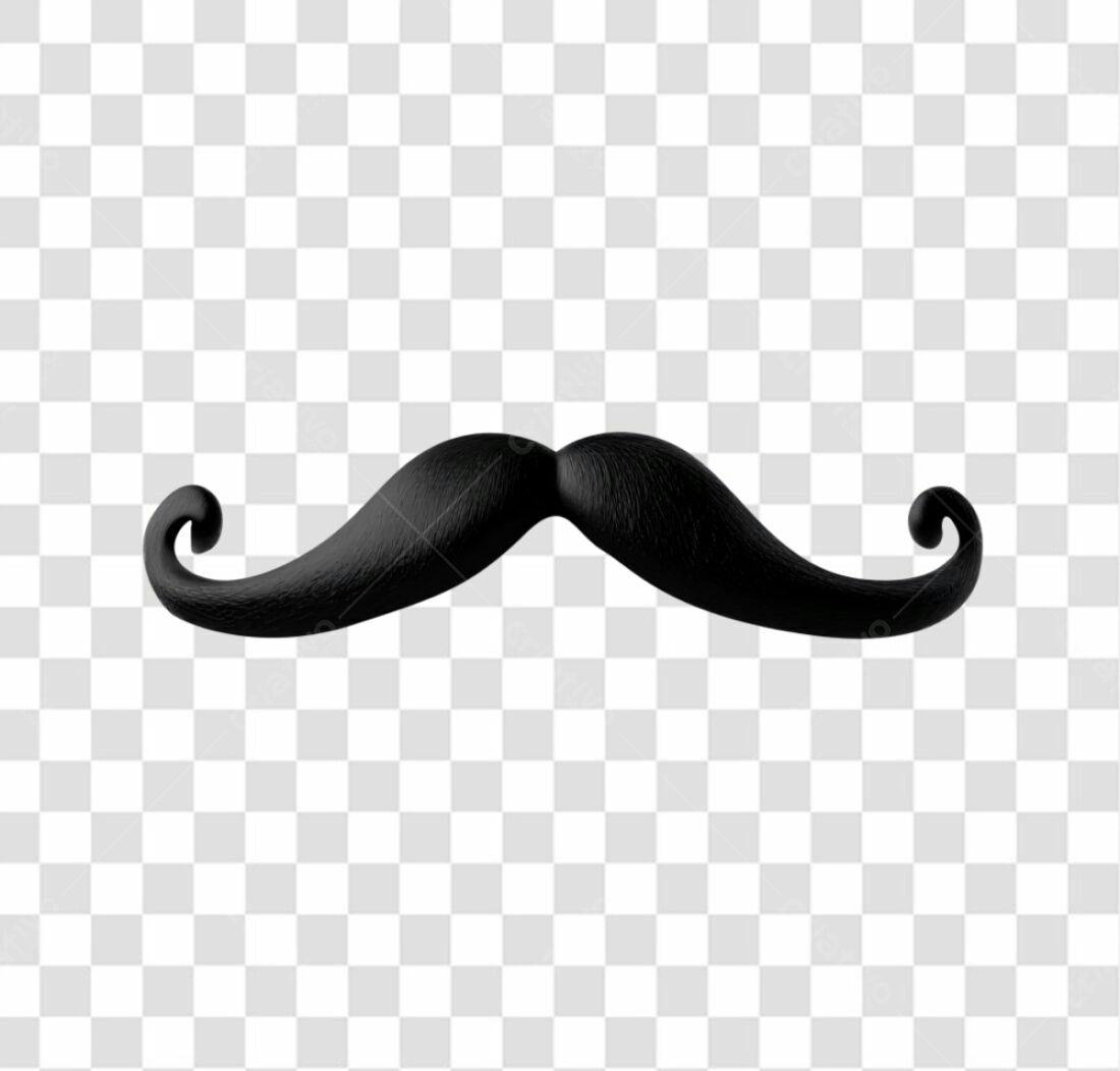 Icone Bigode Preto PNG com fundo transparente