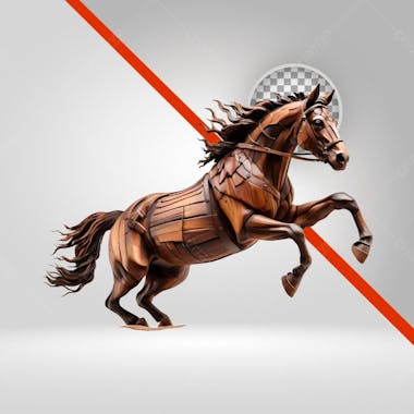 Cavalo de madeira png elemento com fundo transparente animal