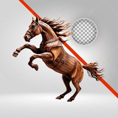 Cavalo de madeira, elemento png para cavalgada e vaquejada