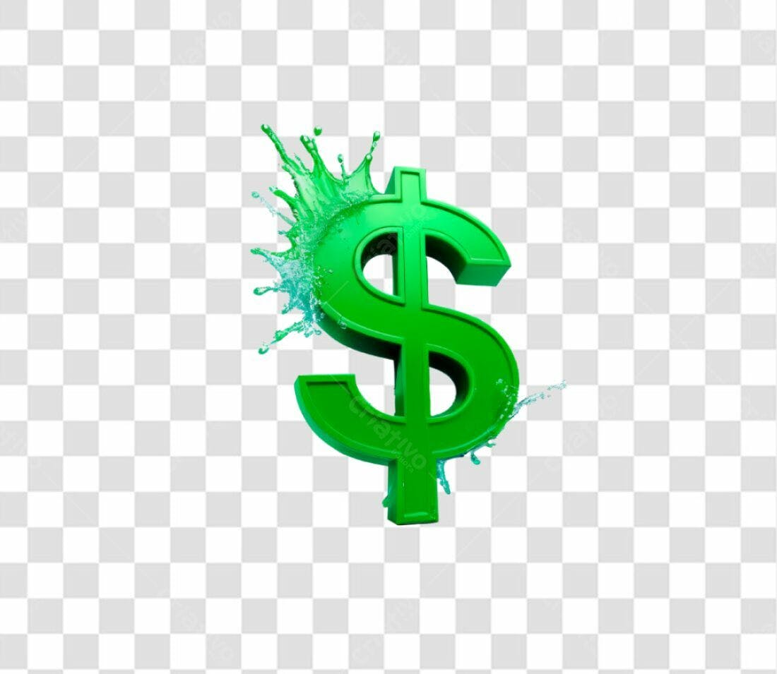 Ícone Dólar Verde PNG com fundo transparente
