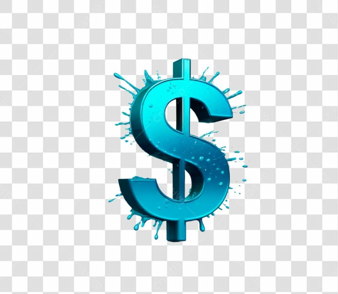 Ícone Dólar Azul PNG com fundo transparente