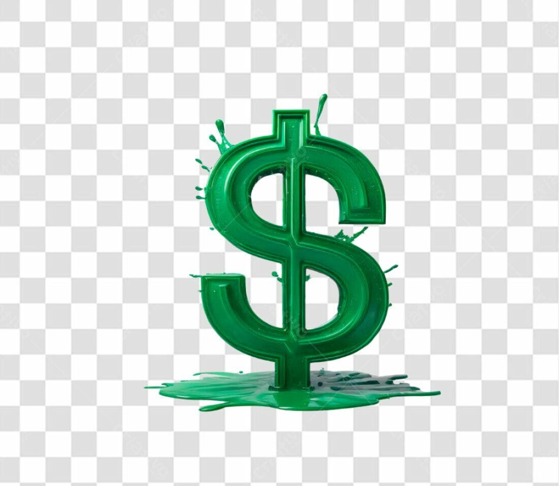 Ícone Dólar Verde PNG com fundo transparente