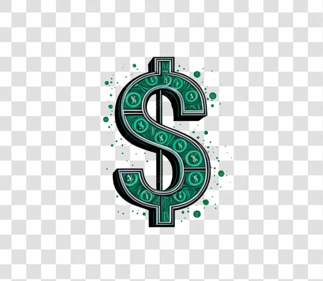 Ícone financeiro dólar PNG com fundo transparente