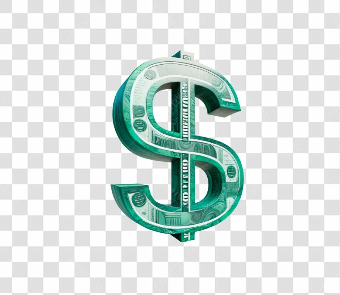 Icone Dólar Verde PNG com fundo transparente