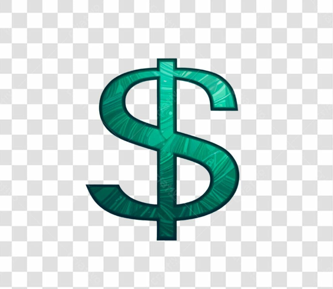 Ícone dólar verde PNG com fundo transparente