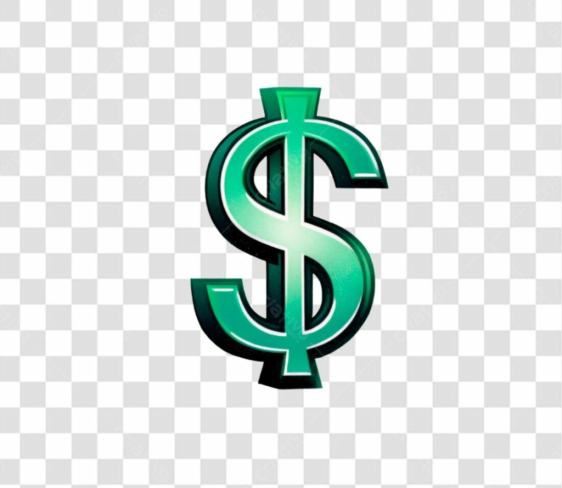 Ícone Dólar Verde PNG com fundo transparente