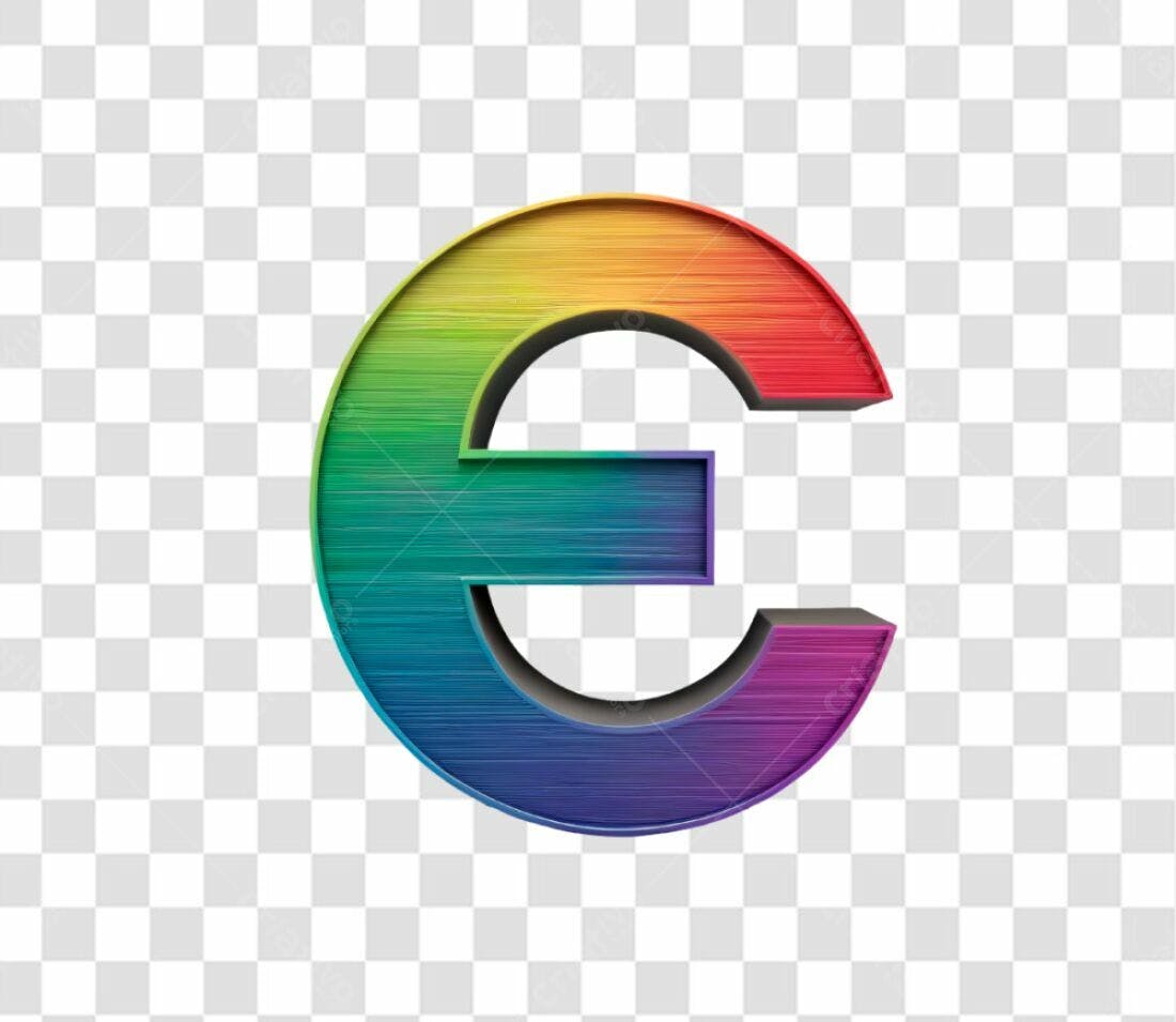 Icone Euro Arco-íris PNG com fundo transparente