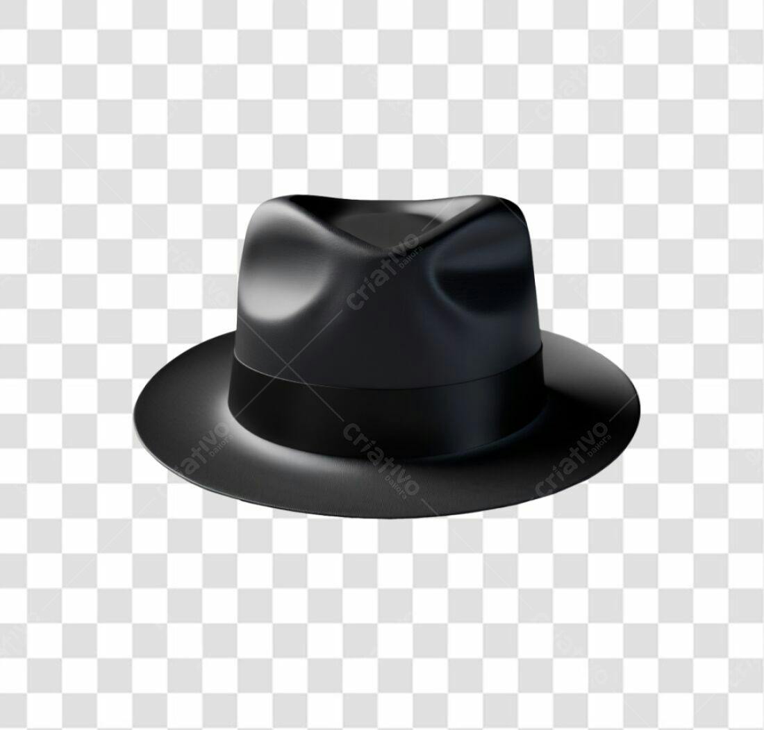 Icone Fedora Preto PNG com fundo transparente