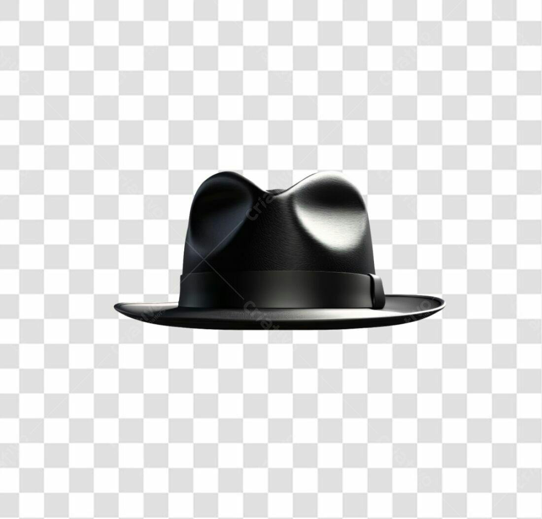 Icone Fedora Preto PNG com fundo transparente
