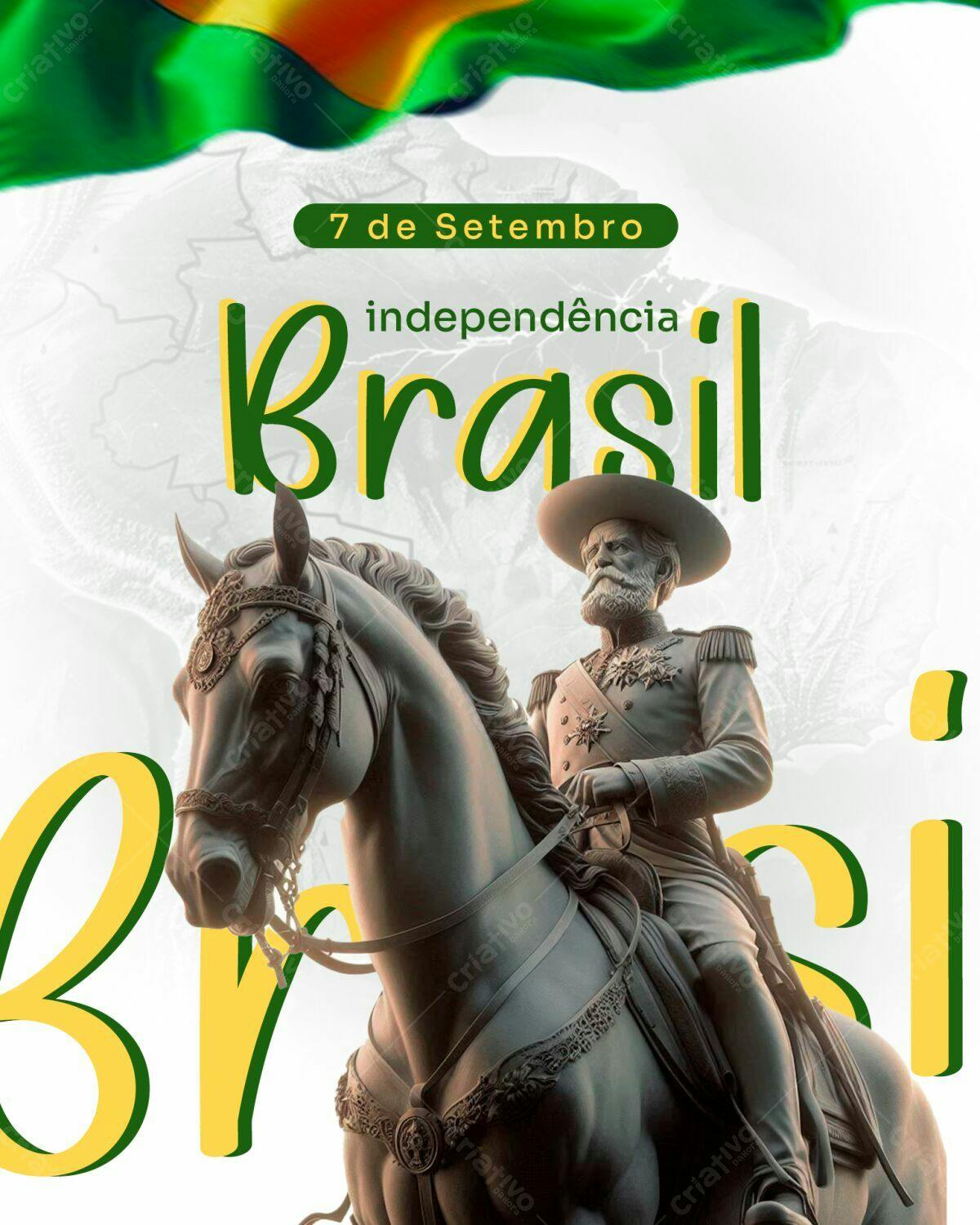 Flyer 7 de Setembro Independência Brasil PSD Editável
