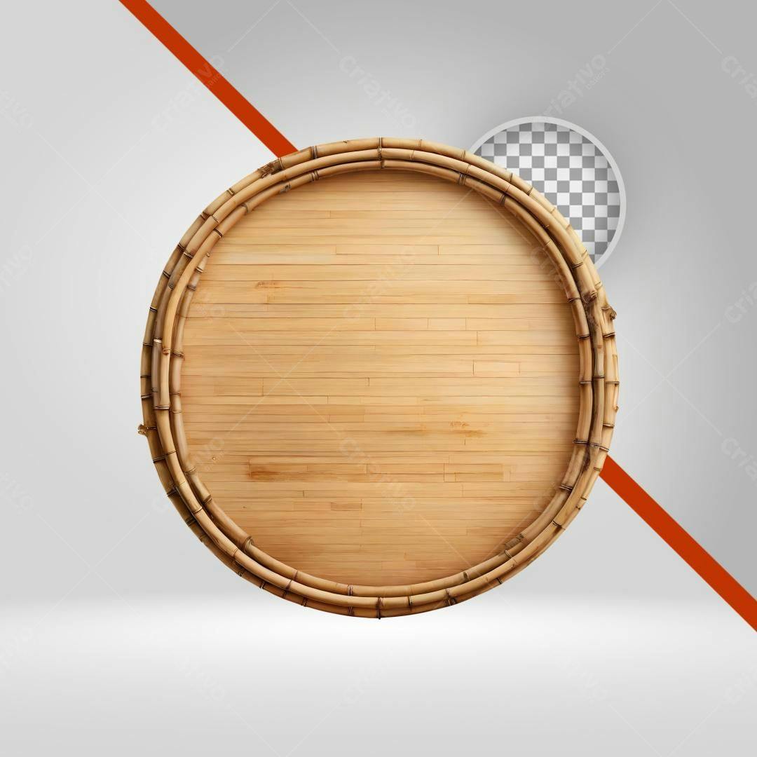 Moldura Circular em Bambu PNG com fundo transparente