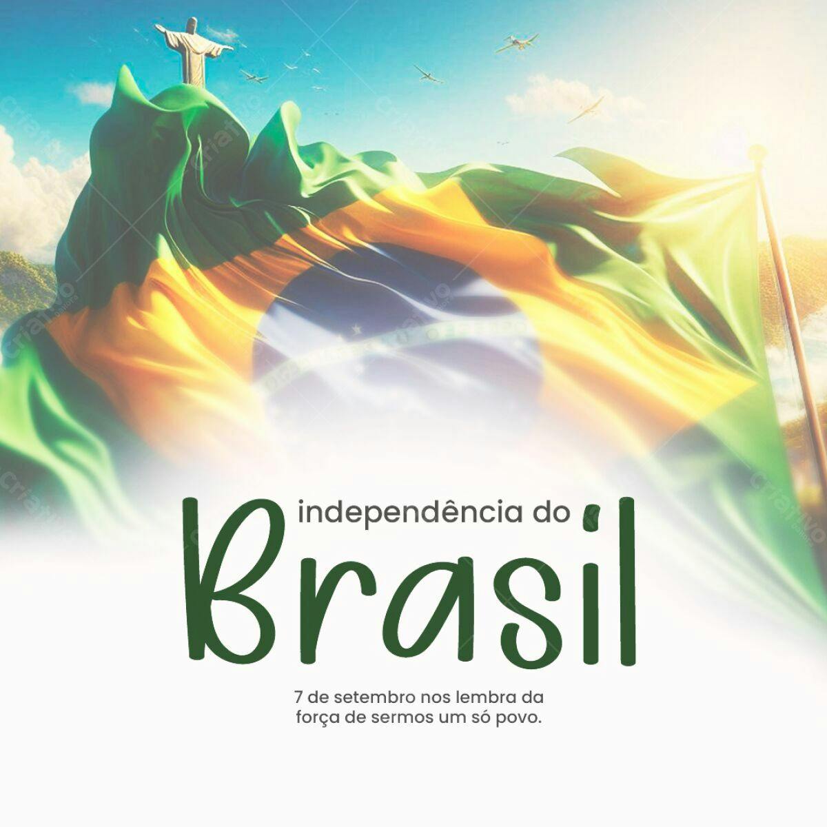 Post para o Dia da Independência do Brasil PSD Editável