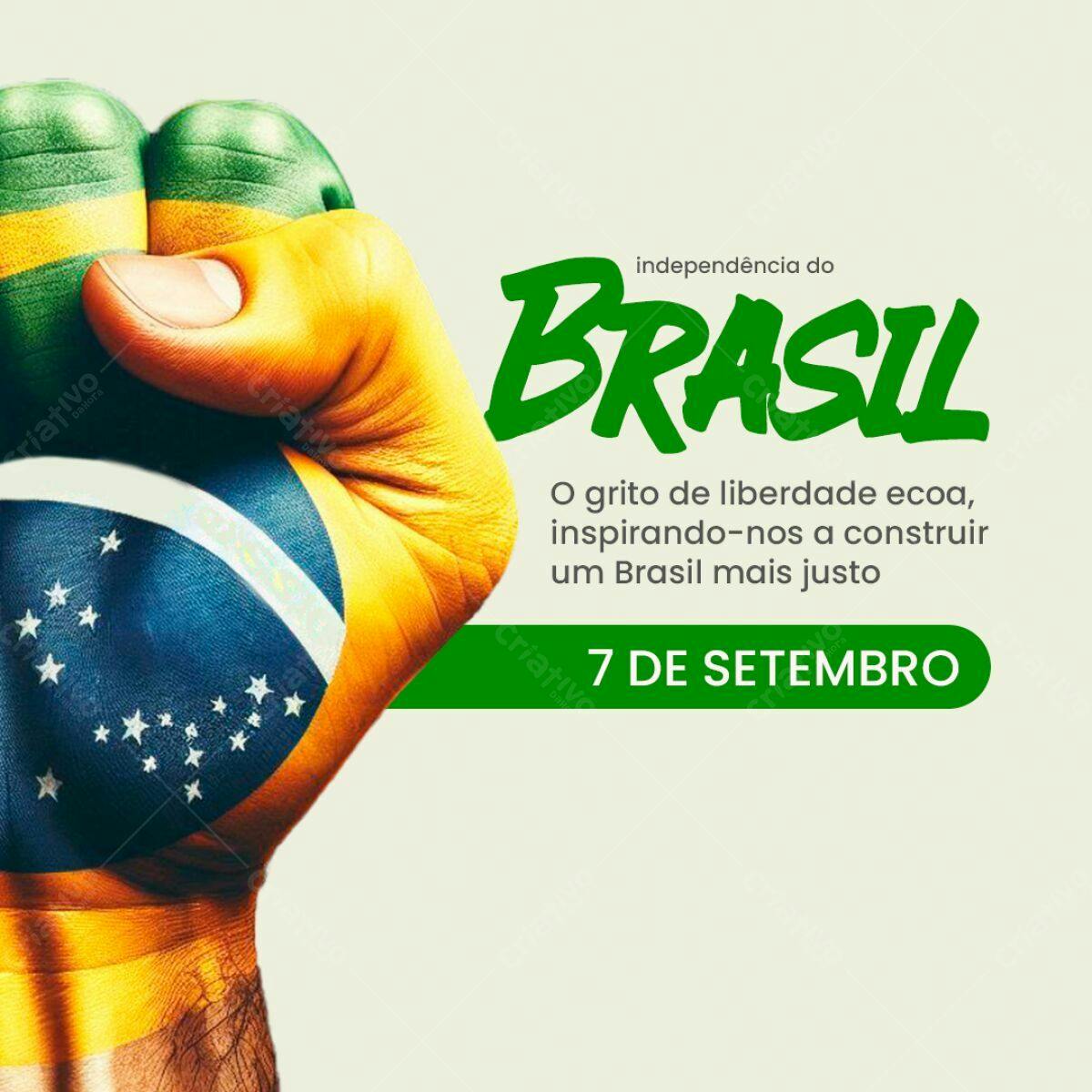 Post para o Dia da Independência do Brasil PSD Editável
