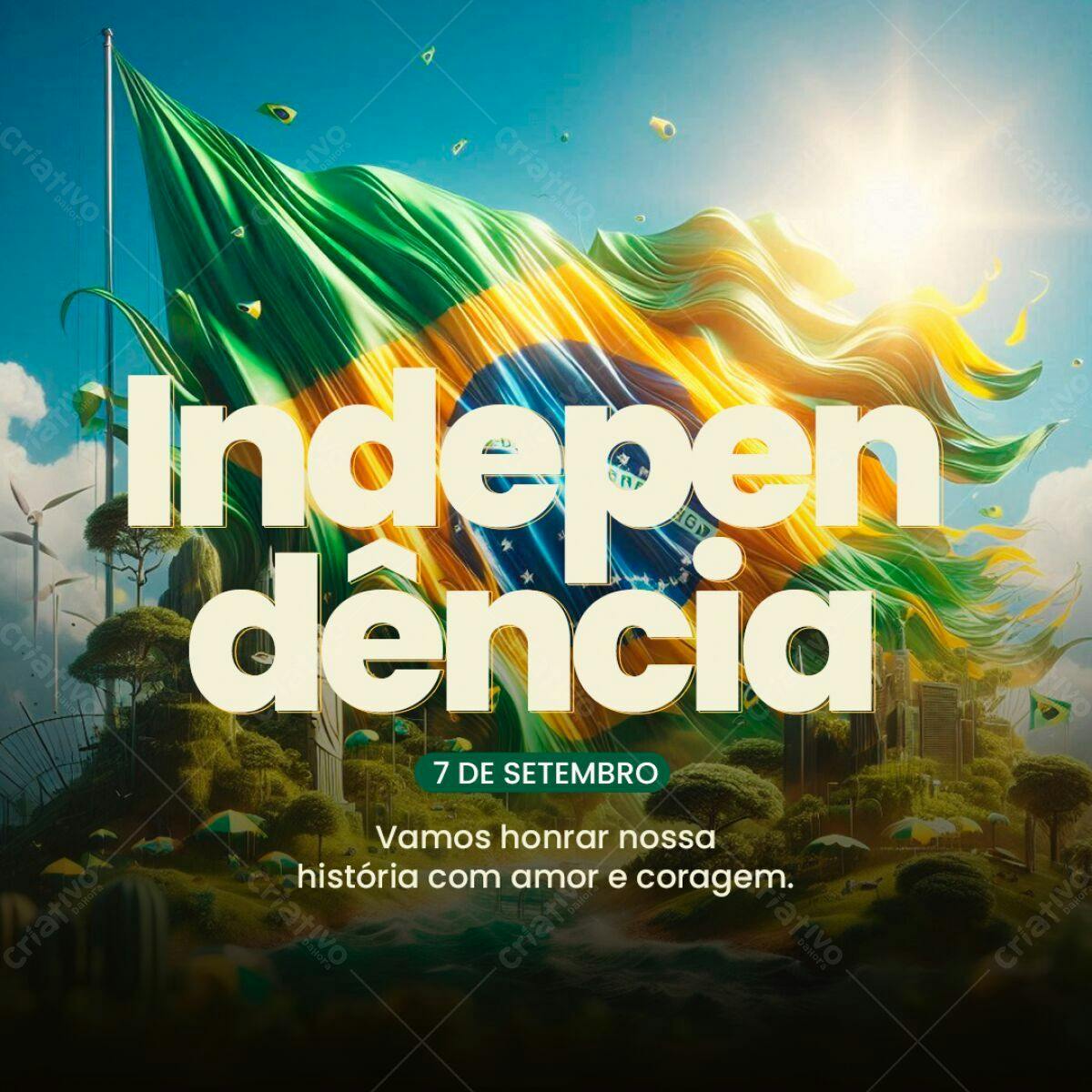 Flyer para o Dia da Independência do Brasil PSD Editável