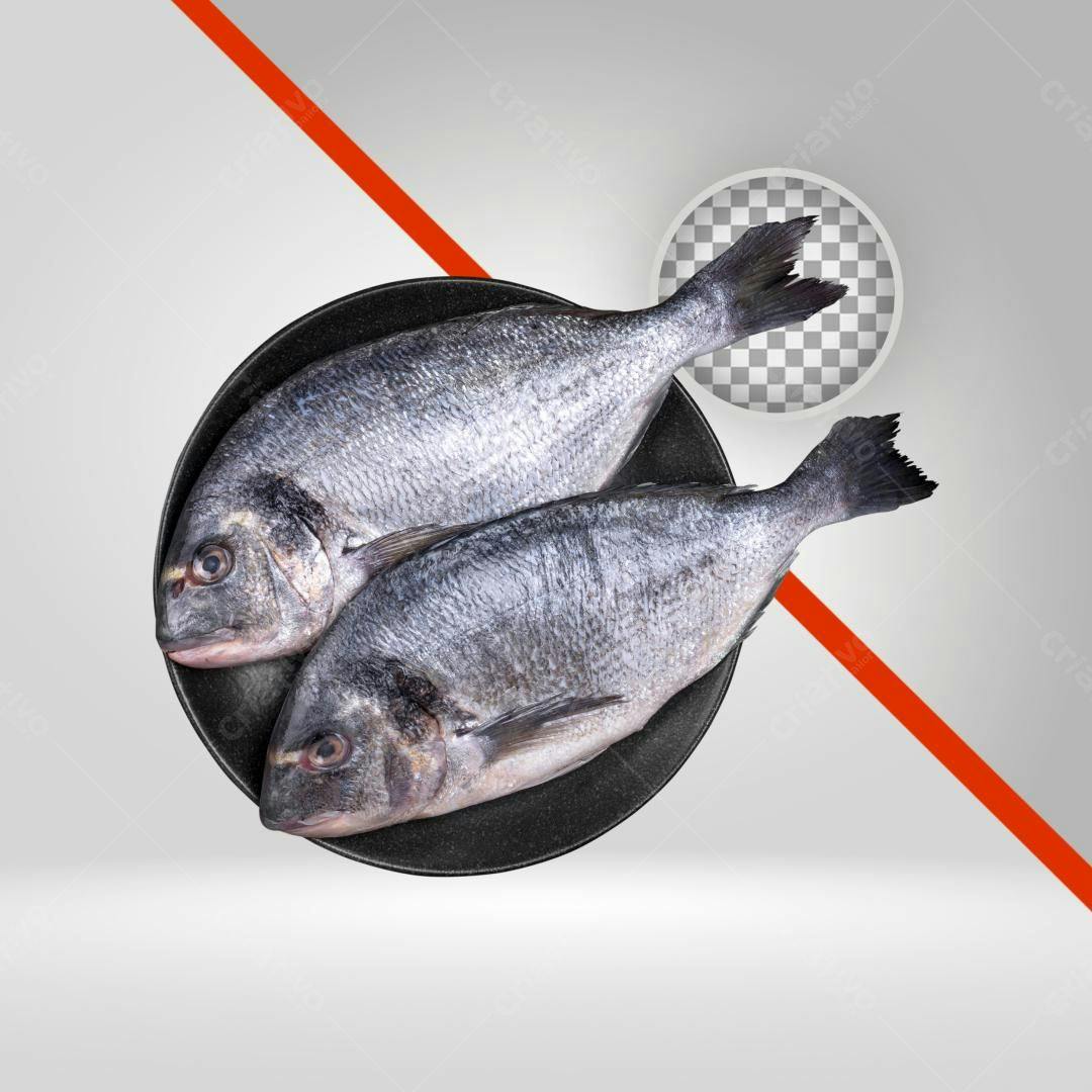 Imagem PNG de Dois Peixes Prato Preto com fundo transparente
