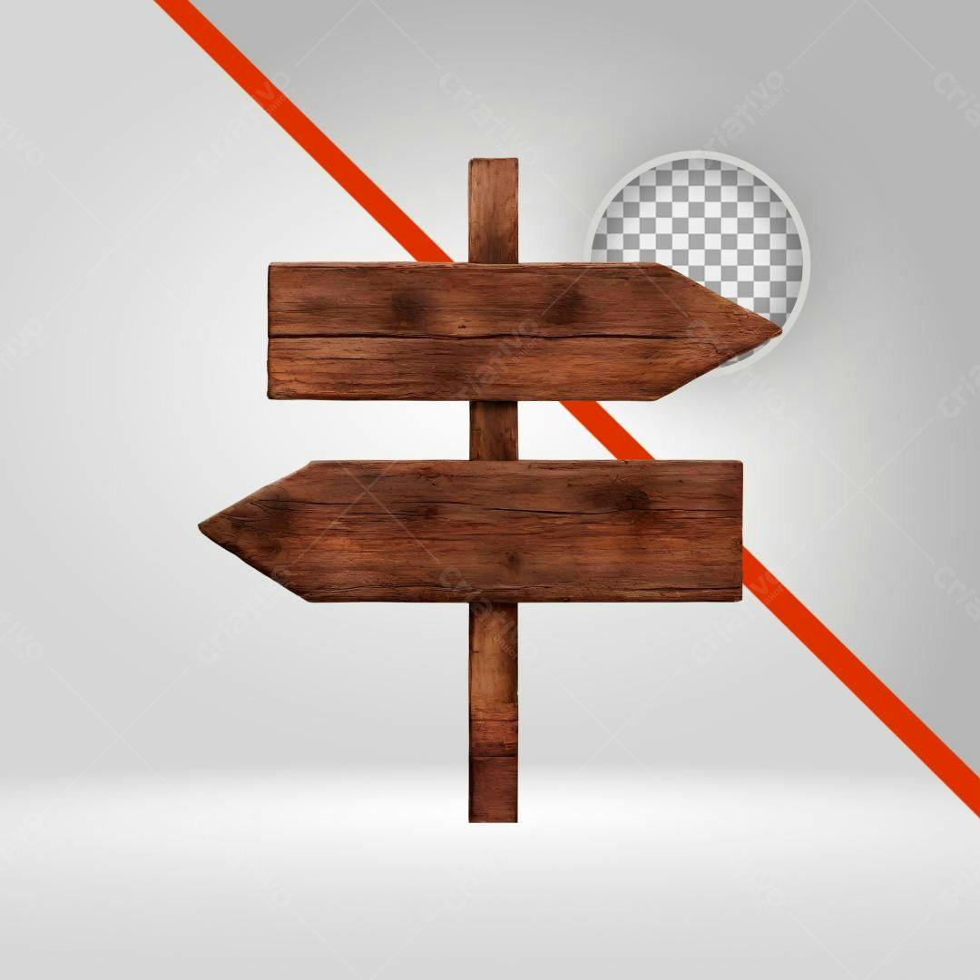 Indicador de Madeira PNG com fundo transparente