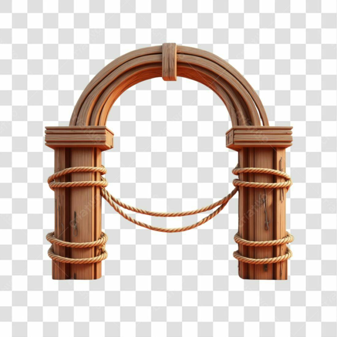 Arco de madeira PNG com fundo transparente